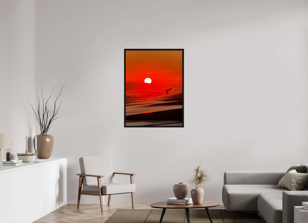 30 x 40″, Floater Frame Newport Beach Glow I Sunset Photography