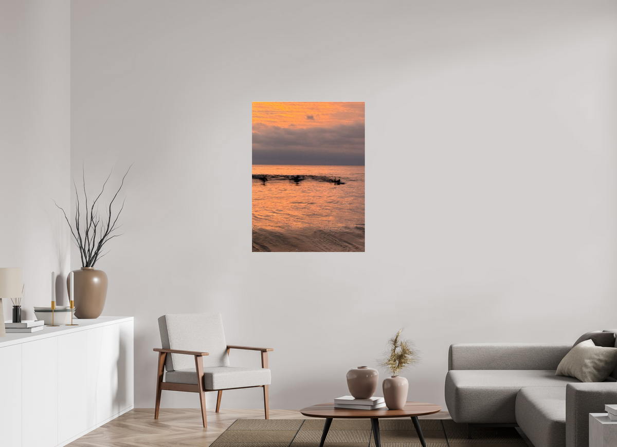 30 x 40″, Photo Print Under Acrylic Glass "Take Off" Sunset Surf Photography
