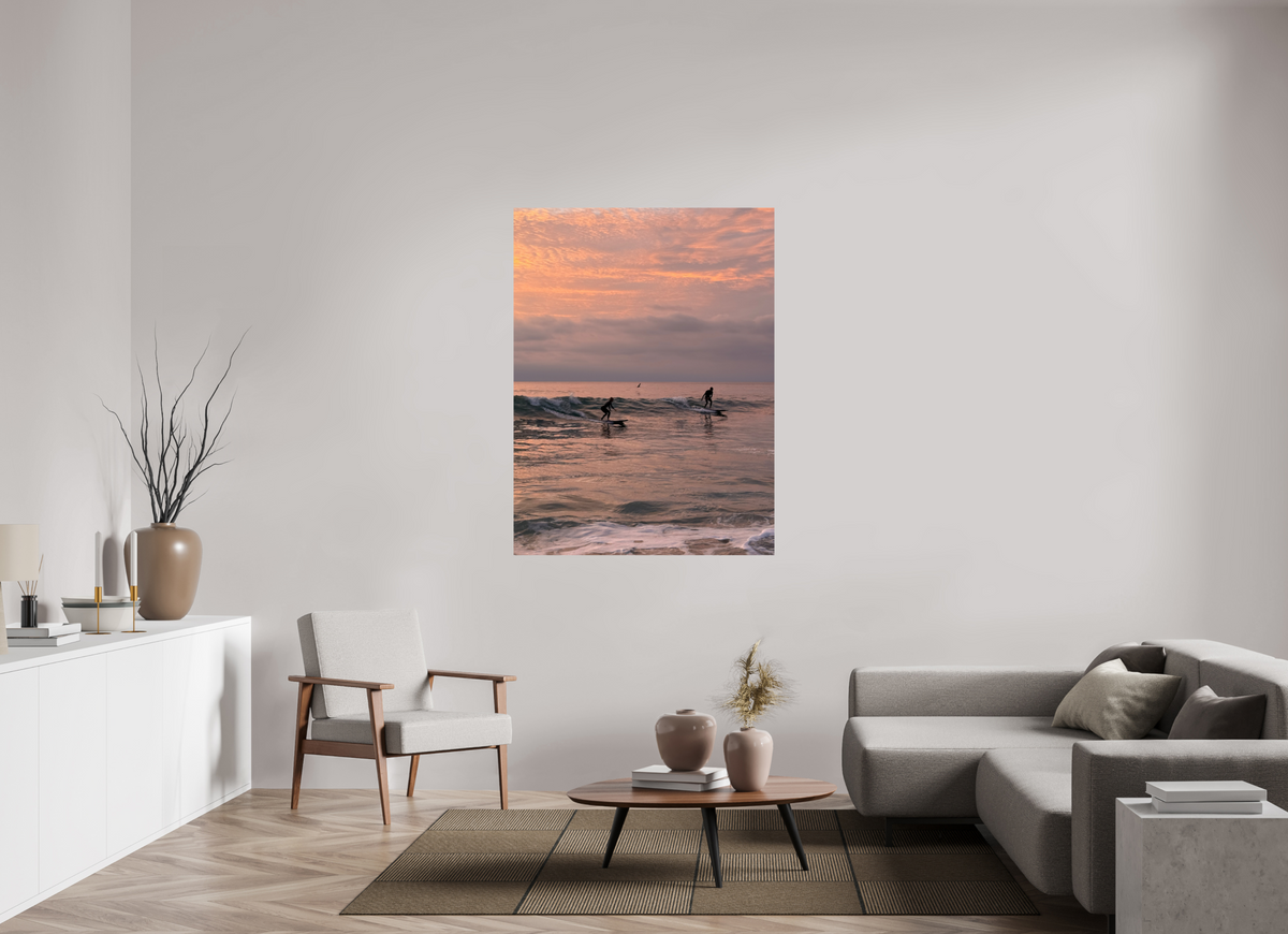 42 x 56″, Photo Print On Fuji Crystal DP II "Couples the Surf Together..." Sunset Surf Photography