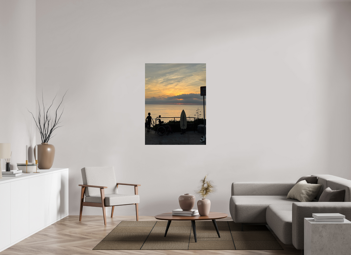36 x 48″, Photo Print Under Acrylic Glass "End of the Day" Sunset Surf Photography