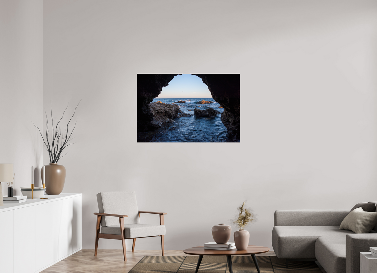 45 x 30″, Photo Print On Fuji Crystal DP II "Peering Out" Sea Cave Photograph