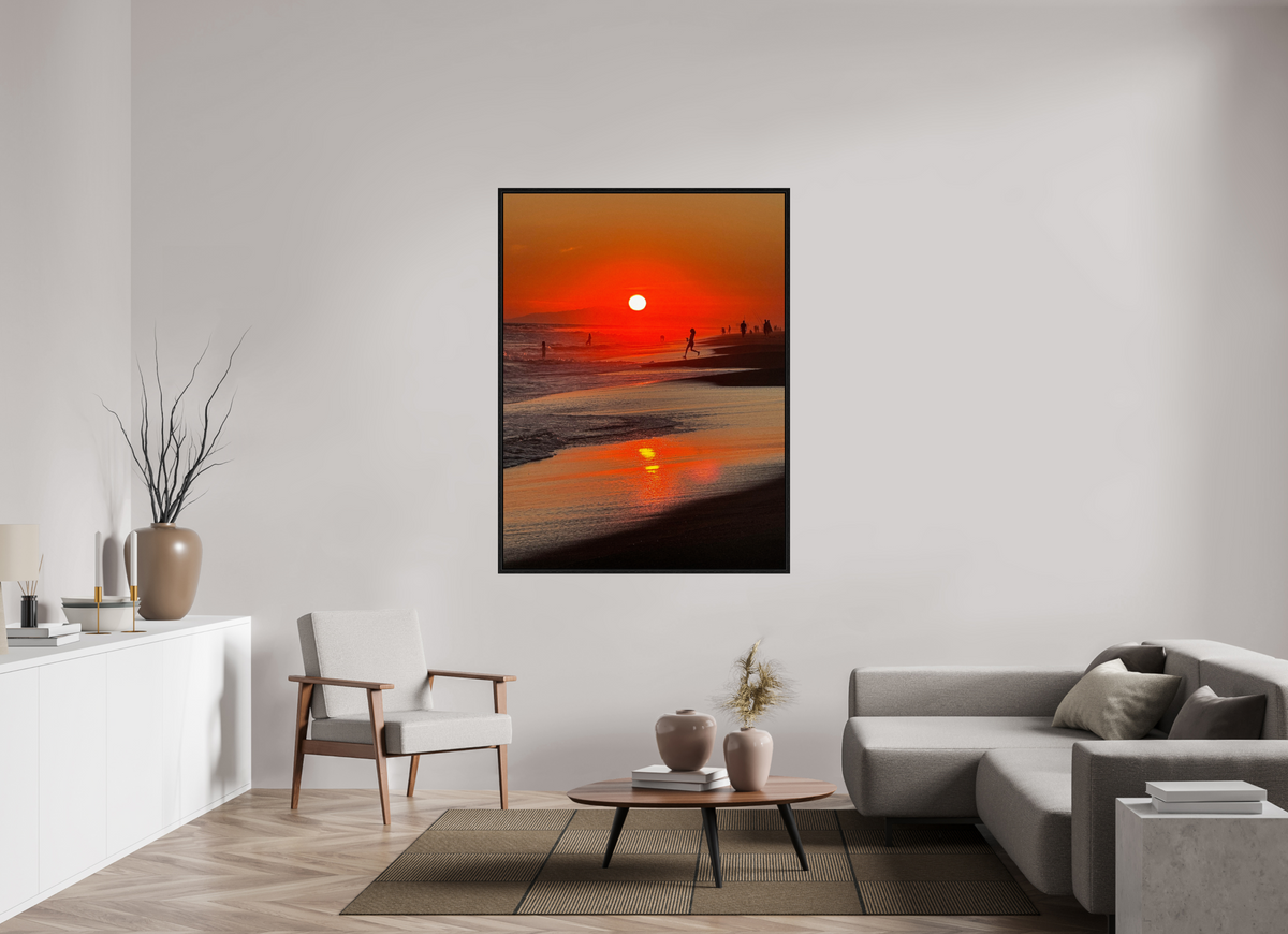 45 x 60″, Floater Frame Newport Beach Glow IV Sunset Photography