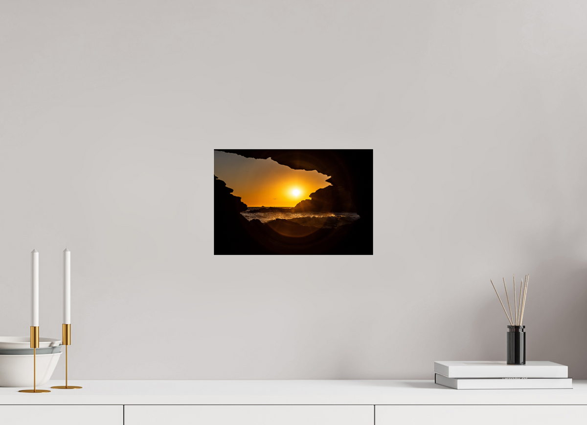 12 x 8″, Photo Print Under Acrylic Glass "Hidden View II" Crystal Cove Sunset Photography