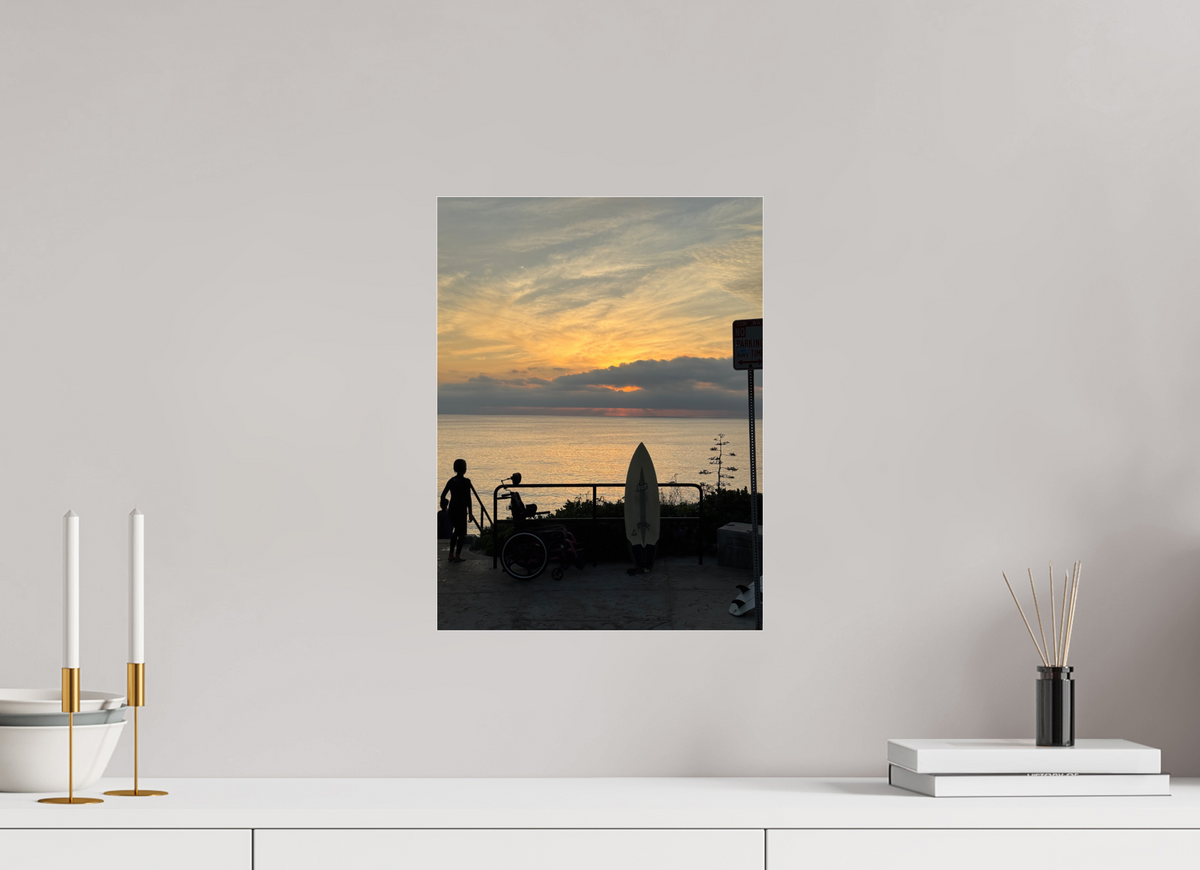 12 x 16″, Photo Print Under Acrylic Glass "End of the Day" Sunset Surf Photography