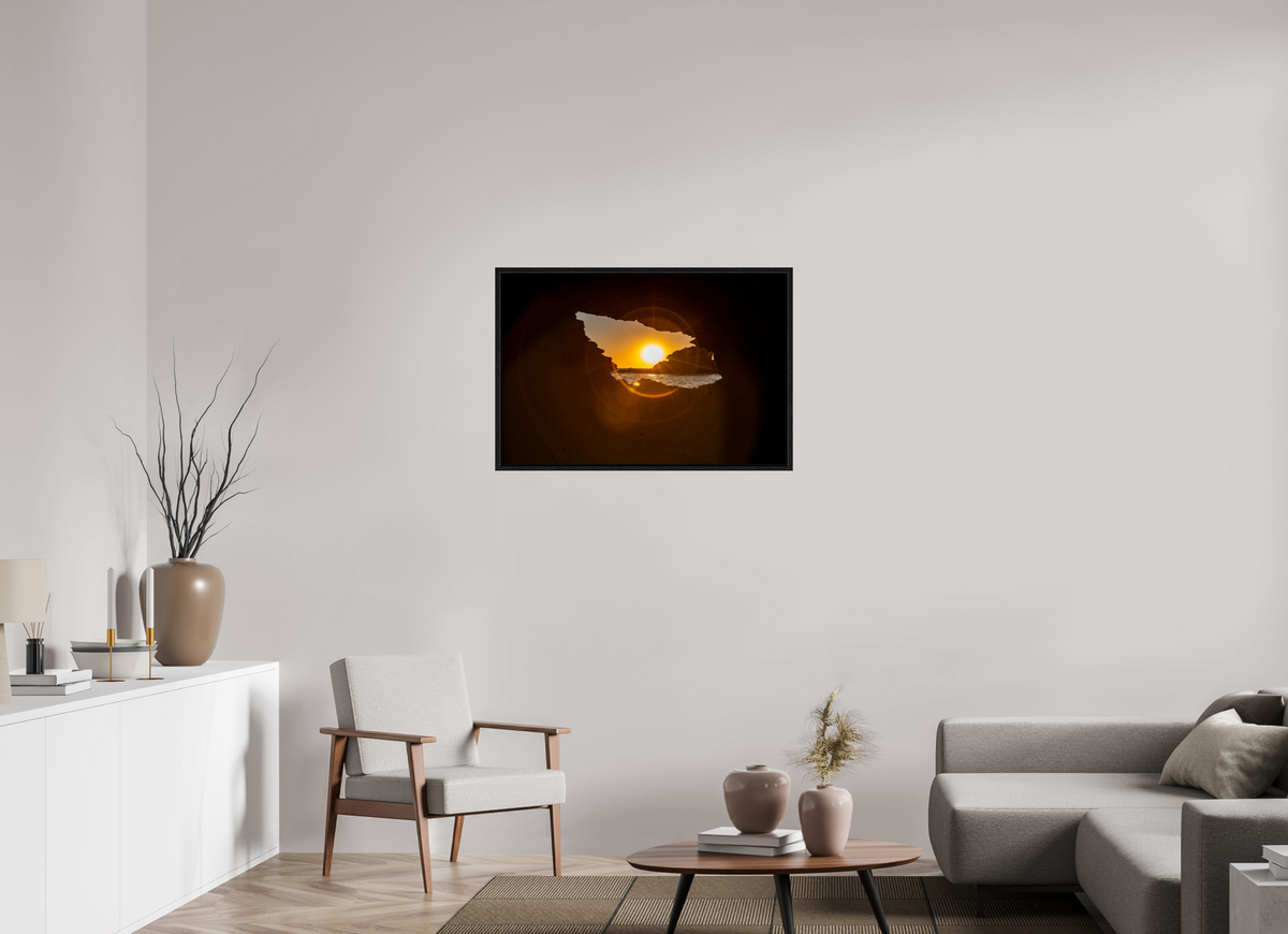 36 x 24″, Floater Frame "Hidden View" Newport Beach Sunset Photography