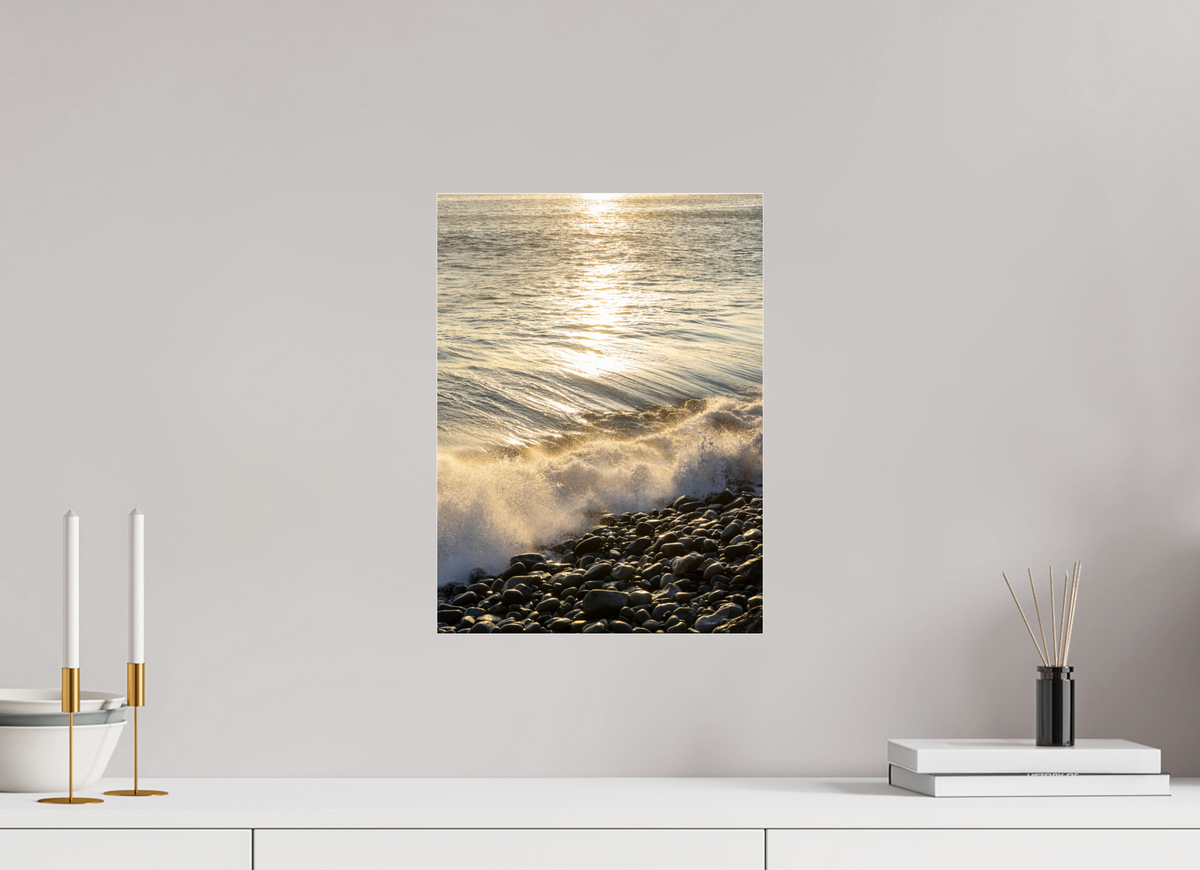 12 x 16.2″, Photo Print Under Acrylic Glass Golden Sparkles at Point Dume Sunset Photography