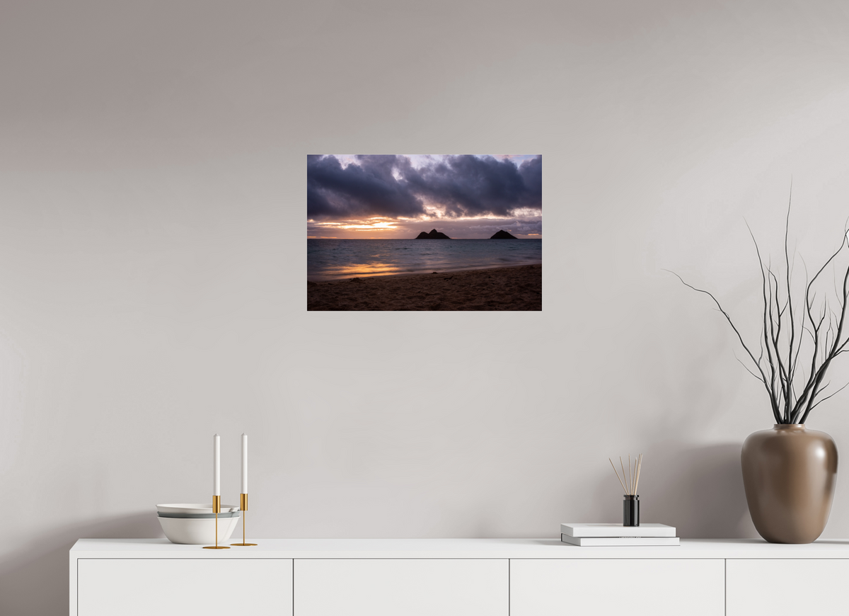 24 x 16″, Photo Print Under Acrylic Glass Golden Treasure Windward Oahu Oceanscape