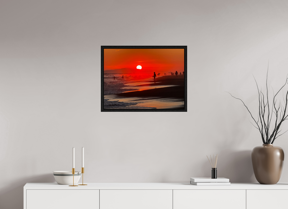 24 x 18″, Floater Frame Newport Beach Glow II Sunset Photography