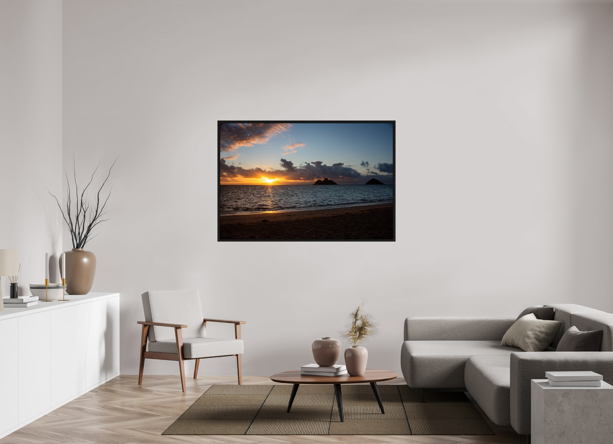 58.1 x 39″, Floater Frame The Sun Always Rises in the East