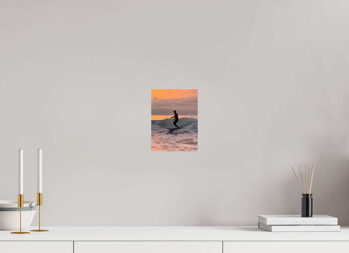 6 x 8″, Photo Print On Fuji Crystal DP II "Free Ride" Sunset Surf Photography