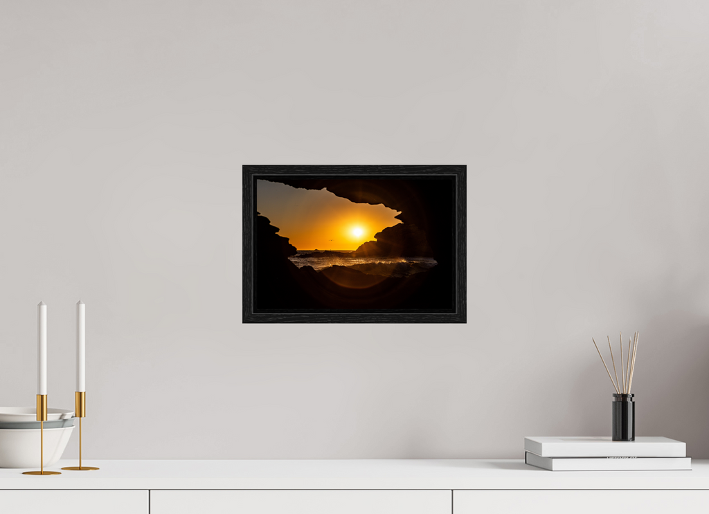 12 x 8″, Floater Frame "Hidden View II" Crystal Cove Sunset Photography