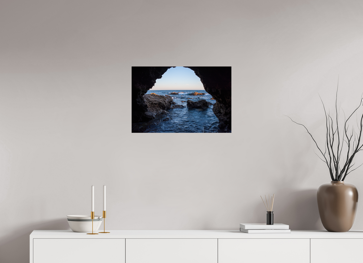 24 x 16″, Photo Print On Fuji Crystal DP II "Peering Out" Sea Cave Photograph